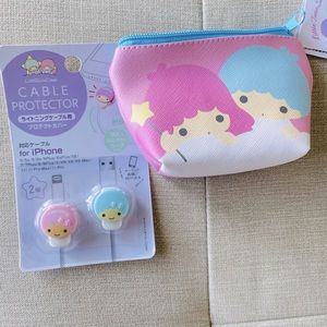 NWT Little Twin Stars bundle mini pouch and cable protector